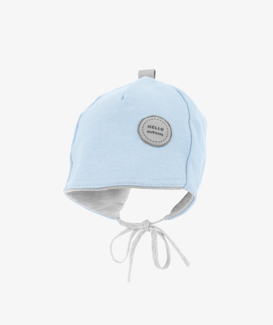 czapka dla dziecka wiązana niebieska